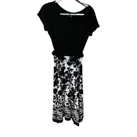 Perceptions New York A-Line Midi Dress Women's SZ 10 Multicolor Floral Pleated - Picture 1 of 6